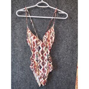 Xhilaration Women's Y2K Multicolor Strappy Cut Out One‎ Piece Swimsuit M